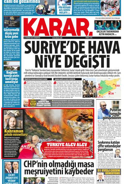 26 Temmuz 2025 Cumartesi