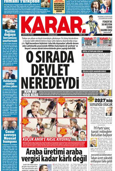 3 Ağustos 2025 Pazar