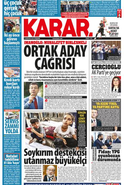 14 Ağustos 2025 Perşembe