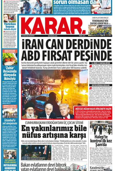 12 Ocak 2026 Pazartesi