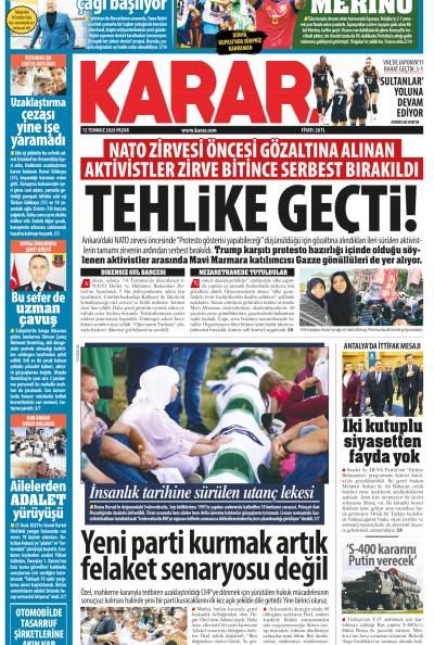 12 Temmuz 2026 Pazar