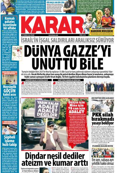19 Temmuz 2026 Pazar