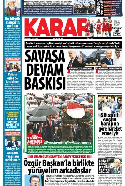 26 Temmuz 2026 Pazar