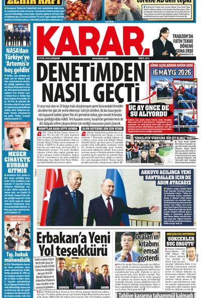02 Eylül 2026 Çarşamba