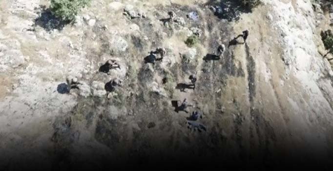 Teröristlerin teslim olma anları kamerada