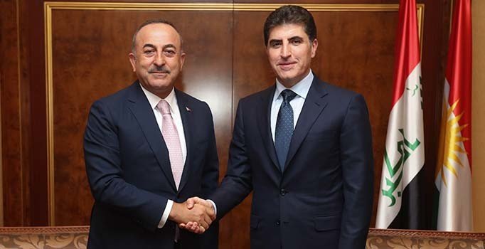 Çavuşoğlu, Erbil'de Neçirvan Barzani ile bir araya geldi