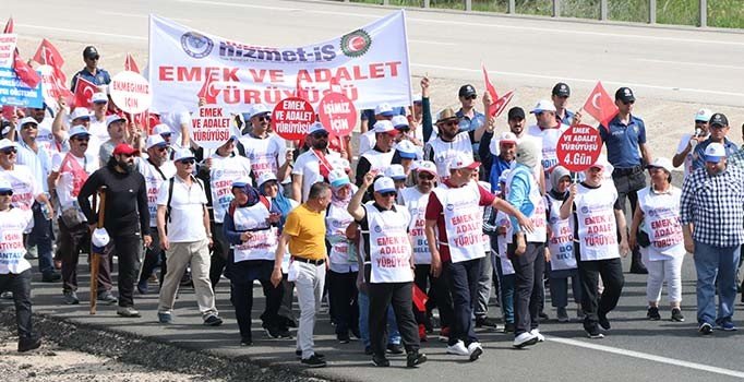 Hak-İş'in 'Adalet ve Emek Yürüyüşü' 4'üncü gününde