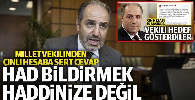 'Çin Gerçekleri' Twitter hesabı Milletvekili Yeneroğlu'nu hedef gösterdi