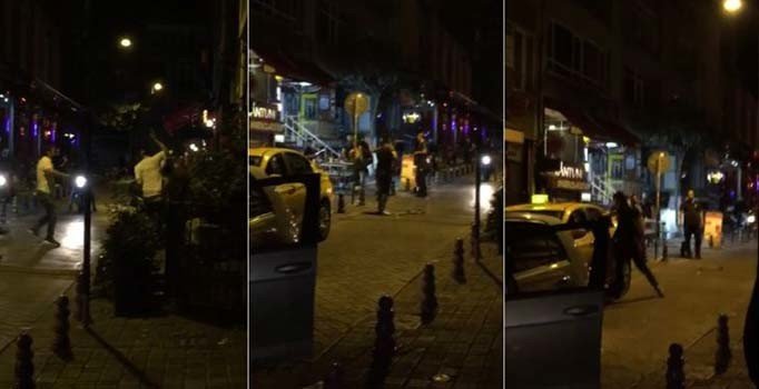 Kadıköy'de magandalar taksicinin kafasında şişe kırdı