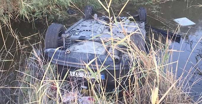 Sulama kanalına düşen otomobilde 25 saat kurtarılmayı bekledi