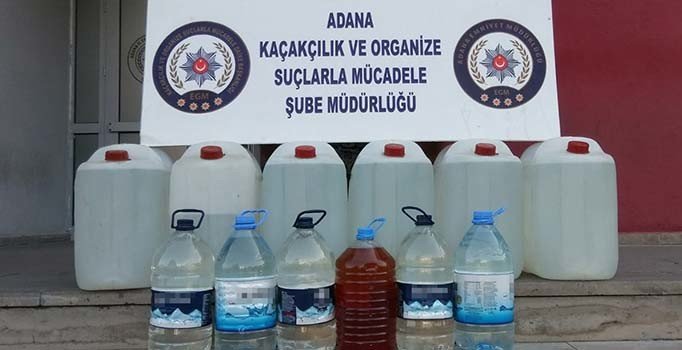 Adana'da sahte içki yapılan eve operasyon