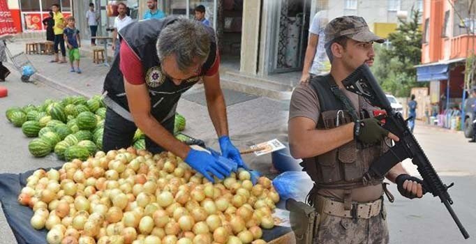 Pazar tezgahlarında uyuşturucu aradılar