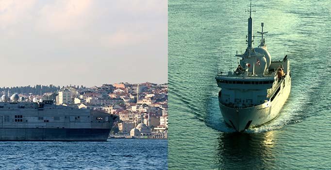 Fransa ve ABD gemileri boğazdan geçti