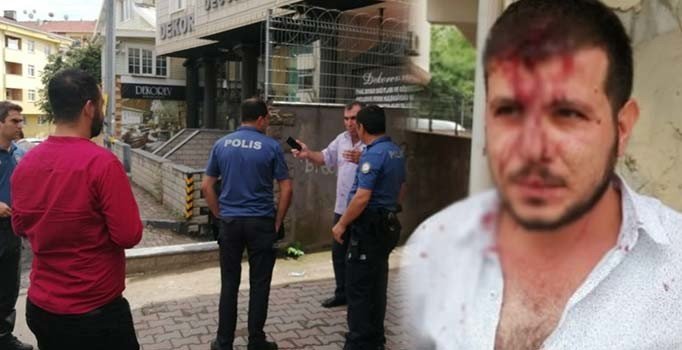 Alacaklılarının kafasını kaldırım taşıyla yardı