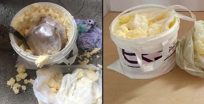 Tereyağına gizlenmiş uyuşturucu ele geçirildi