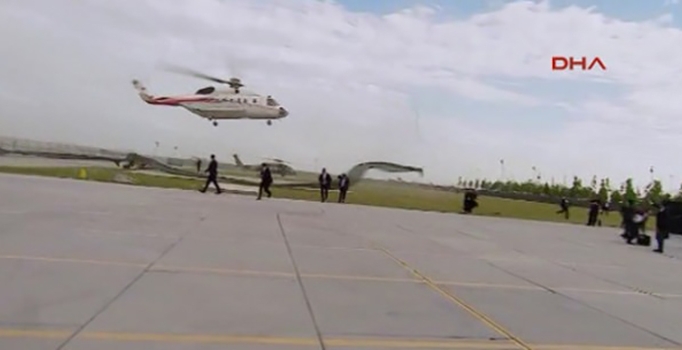 Erdoğan'ın helikopteri 
heyacana neden oldu