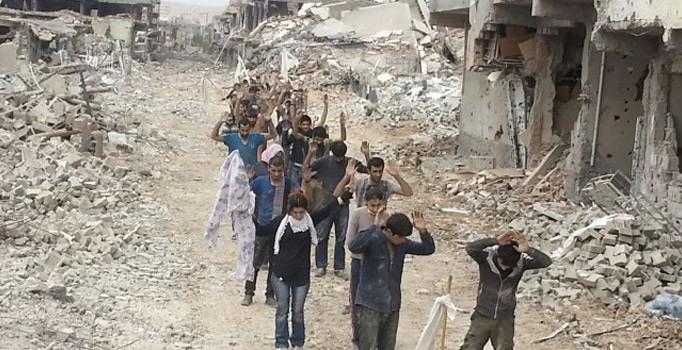 Nusaybin ilçesinde teslim olan teröristlerin görüntüleri yayınlandı