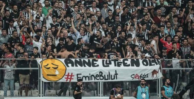 Vodafone Park'ta Emine Bulut için sessiz protesto
