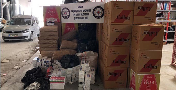 Adana'da kaçak sigara operasyonu