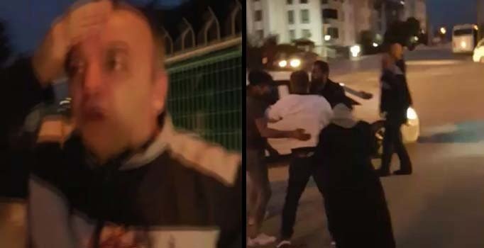 Kaza yaptırdıkları motosikletliye eşinin yanında saldırdılar