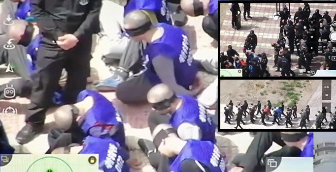 Çin'in binlerce Uygur tutukluyu sevk ettiği görüntüler ortaya çıktı