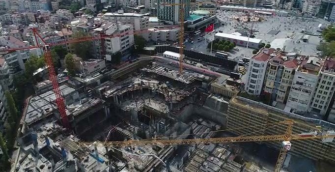 Atatürk Kültür Merkezi inşaatında son durum havadan görüntülendi