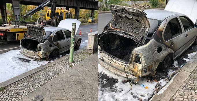 Berlin'de Türk büyükelçiliği aracı kundaklandı