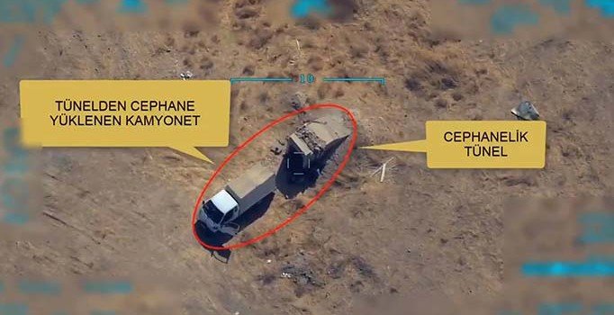 MSB paylaştı: Mühimmat ikmali yapan teröristlere nokta atışı