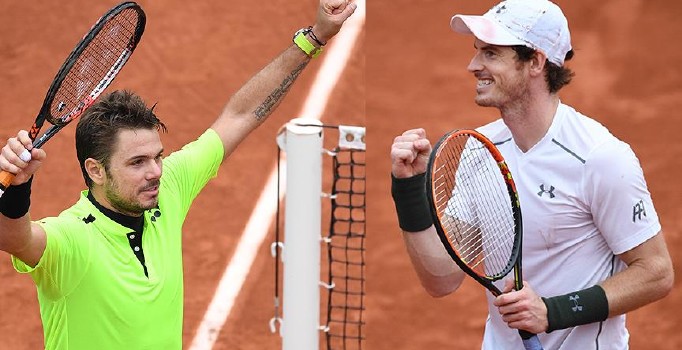 Fransa Açık teniste Murray ve Wawrinka yarı finale çıktı