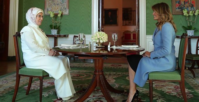 Emine Erdoğan ve Melanie Trump bir araya geldi