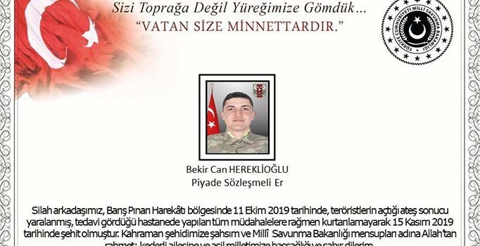Şehit düşen Bekir Can Hereklioğlu'nun acı haberi Adana'ya ulaştı