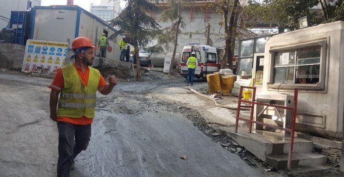 Atatürk Kültür Merkezi inşaatında kaza: 1 işçi yaralandı