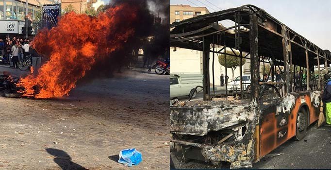 İran'da benzin ateşi büyüyor... Tahran'da devlet binaları yakıldı