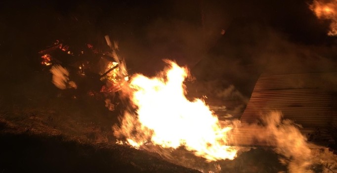 Çaykara’da yangın