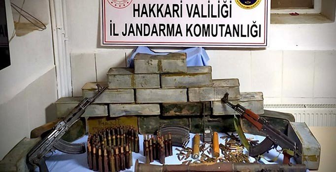 Hakkari'de PKK'nın silah ve mühimmatı ele geçirildi