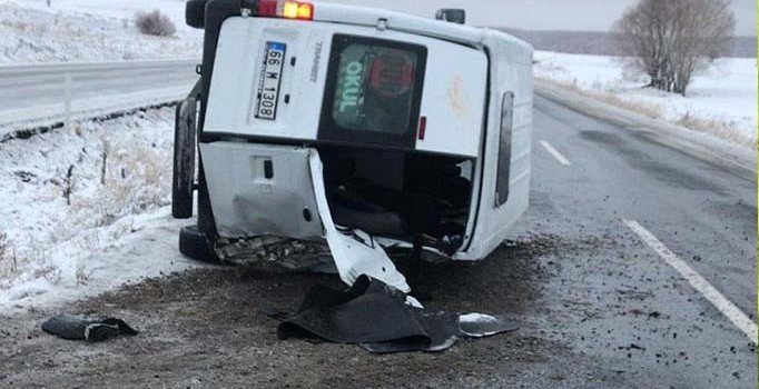 Yozgat'ta öğrenci servisi devrildi: 10 yaralı