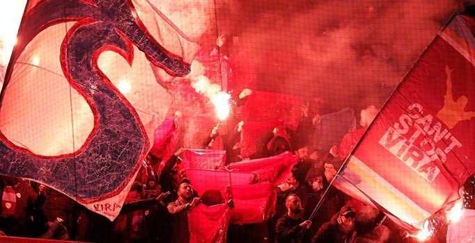 Basel-Trabzonspor maçında tribünde PKK/YPG provokasyonu