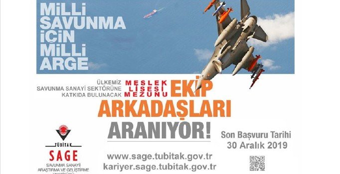 TÜBİTAK SAGE'den istihdam hamlesi: Meslek lisesi mezunu 29 personel alınacak