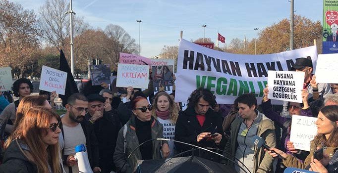 İBB önünde Büyükada protestosu