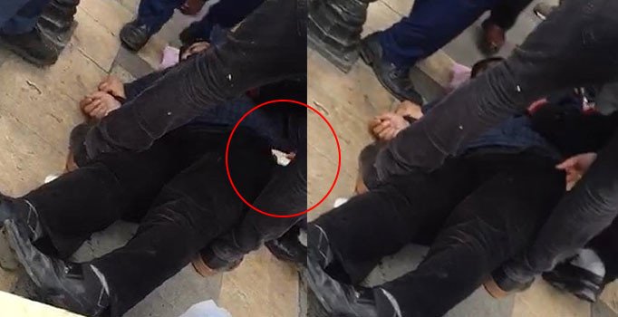 Utandıran görüntü! Sara krizi geçiren kişinin cebinden parasını aldı