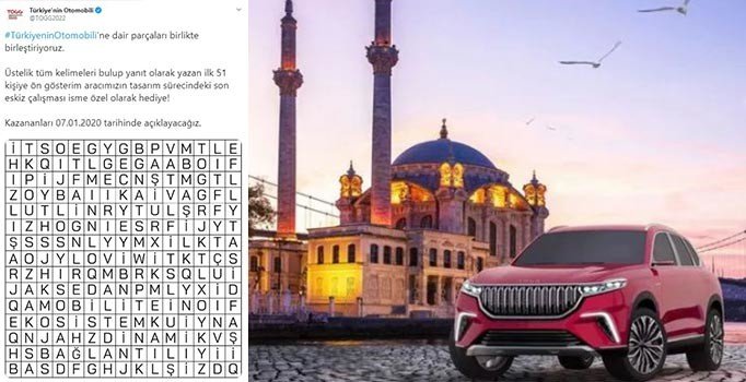 TOGG'un bulmacasını çözene sürpriz ödül