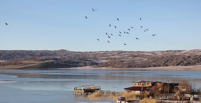 Tödürge Gölü buz tuttu