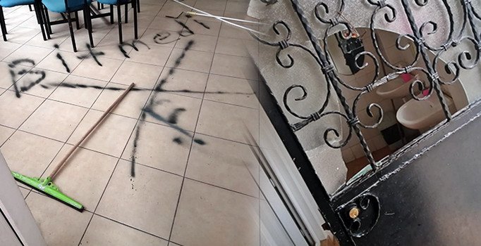 Cemevine tahrik saldırısı: Kapıları kırıp içeri girdiler, 'Bitmedi' yazıp çarpı işareti koydular