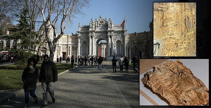Dolmabahçe Sarayı'nın duvarlarına yüz yıllık gazete kupürleri ve gizemli portre ortaya çıktı