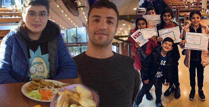 İzmir'de takdir ve teşekkürü ile gelen öğrenciye hamsi ikramı