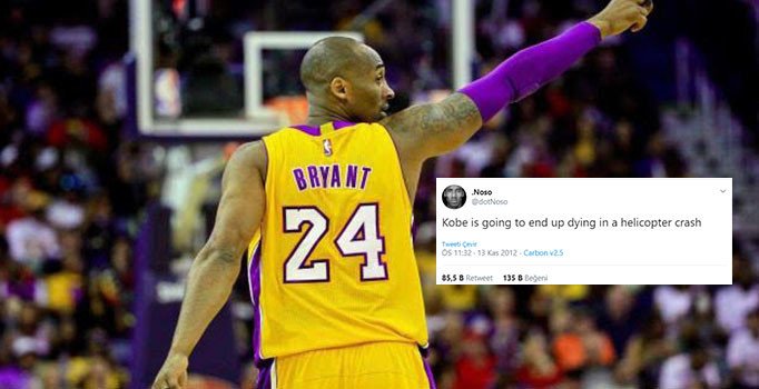 8 yıl önce 'Kobe Helikopter kazasında ölecek' dedi, gündem oldu