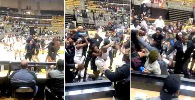 Kadın basketbolcular birbirine girdi