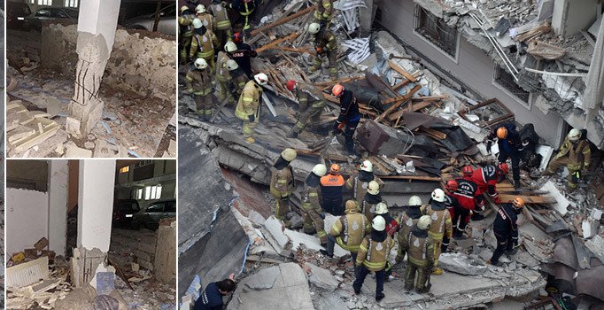 Son dakika! Bahçelievler'de çöken binanın kolonları 2 gün önce bu haldeymiş