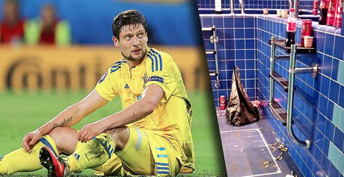 EURO 2016'da Ukrayna soyunma odasında büyük rezalet