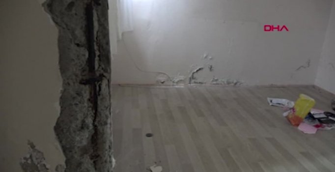Sultangazi'de 6 katlı binanın çatlayan kolonları elde kaldı